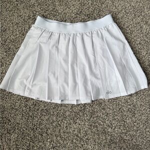ALO Yoga White Varsity Tennis Skirt